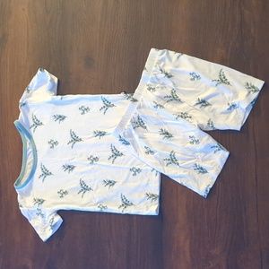 Kyte BABY White and Green Kids Pajama Set